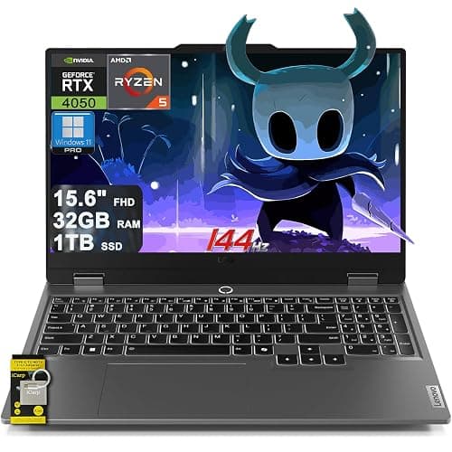 Lenovo LOQ Gaming Laptop 15.6" FHD 144Hz (100% sRGB G-SYNC) AMD Quad-core Ryzen 5 7235HS 32GB DDR5 1TB SSD GeForce RTX 4050 Backlit Nahimic Privacy Camera Rapid Charge Win11Pro w/ICP Hub - Image 1