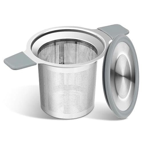 Ohtomber Tea Infuser Strainers, Stainless Steel Loose Leaf Tea Strainer Stepper with Heat Proof Double Handles, Extra Fine Mesh Ball Infusers, Diffuser Holder Filter for Mugs - Image 1