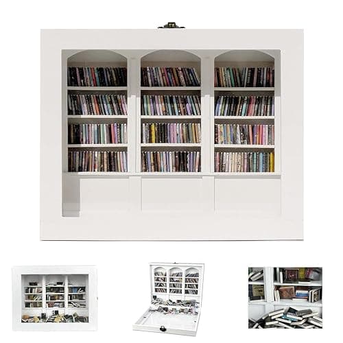 SIHPTO Anxiety Mini Bookshelf Decoration Box with 300pcs Mini Books,Miniature Library for Book Lovers for Family and Friends,End of Year Gifts for Children - Image 1