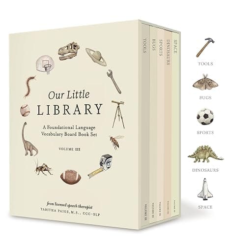 Our Little Library Vol. 3: Dinosaurs, Space, Tools, Bugs, and Sports Board Book Set for Boys & Girls (Tabitha Paige Children's Book Series) - Image 1