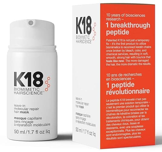 K18 Leave-In Molecular Repair Hair Mask, Patented, Lasting Repair For Dry, Frizzy, Damaged Hair, Reverse Damage In 4 Minutes From Bleach, Color, Chemical Services + Heat - Image 1