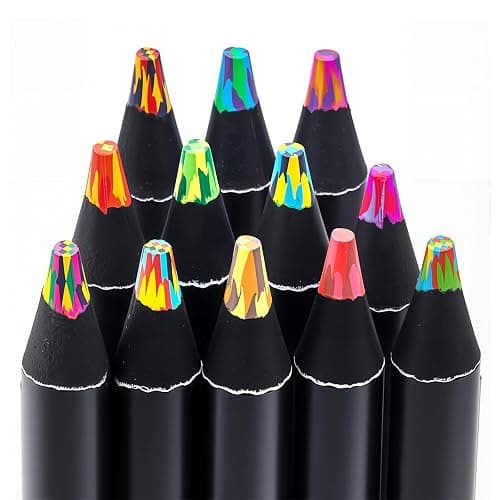 Karuamodomi 12 Rainbow Colored Pencils Set,Art Supplies,Teen Girl Gifts Trendy Stuff,Party Favors Arts and Crafts for Kids Ages 4-12,Coloring Pencil for Adult Coloring Book,Drawing & Sketch Pencil - Image 1