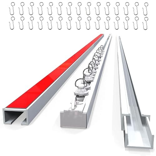 UrbanRed Self Adhesive Curtain Track (3 Meter, 9.8 ft) for Smooth Ceiling or Wall - No Drill, Screws, Ceiling Curtain Track, Curtains Rod, Ceiling Mount, Adhesive Curtains Rod (Non-Flexible) - Image 1