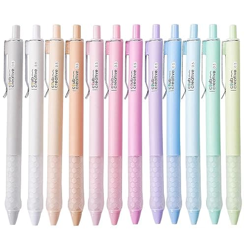 LuminoMei Blue Ink Pens, Gel Pens 0.5mm, Fine Point Smooth Writing Pens, 12 Count Pens Set, Pastel Gel Pens with Blue Ink, Functional & Pretty Pens for Office, School, Journaling, Writing - Image 1