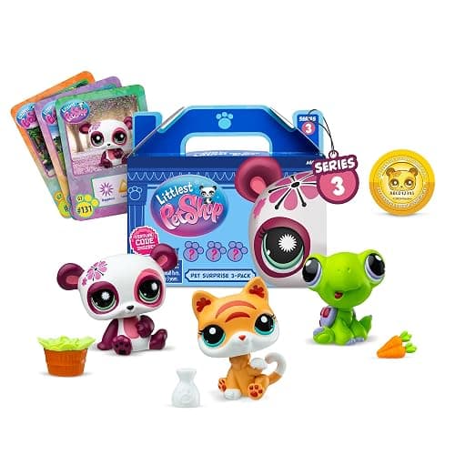 Littlest Pet Shop - Pet Surprise 3-Pack - Series 3, Gen 7 Authentic LPS Bobble Head Toy Figure, Collectible Toy Animal, Ages 4+ - Image 1