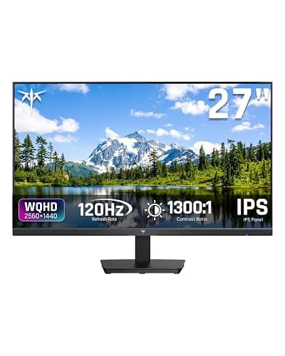 KTC 27 Inch Computer Monitor - QHD (2560 x 1440) Display, Up to 120Hz Monitor, IPS Panel, 123% sRGB, HDMI 2.0 x 2 & DP 1.4 x1, Adaptive Sync, Eye-Friendly Screen PC Monitors for Work Gaming, H27D9 - Image 1