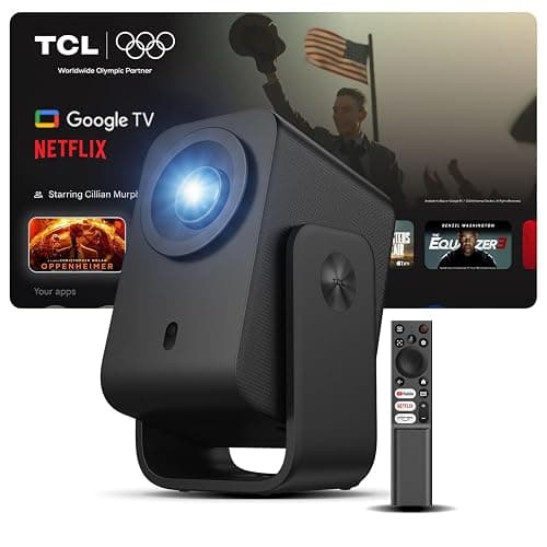TCL C1 Smart Projector 4K Support, Google TV & Netflix Officially Licensed, WIFI and Bluetooth, Auto Focus Keystone, Native 1080p, Dolby Audio, 285° Portable Mini Projector for Home Theater - Image 1