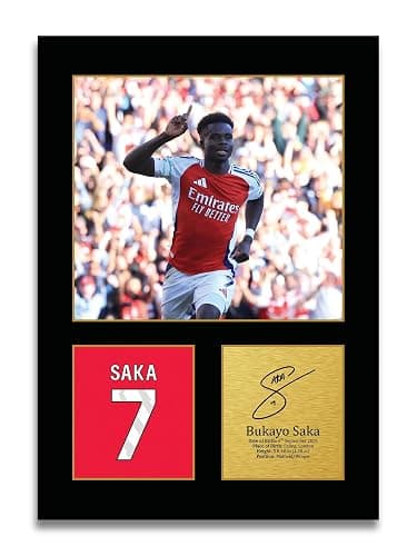 HWC Trading Bukayo Saka Gifts Printed Signed Autograph Picture for Football Fans and Supporters (ID-005052) - A4 Print Only - Image 1