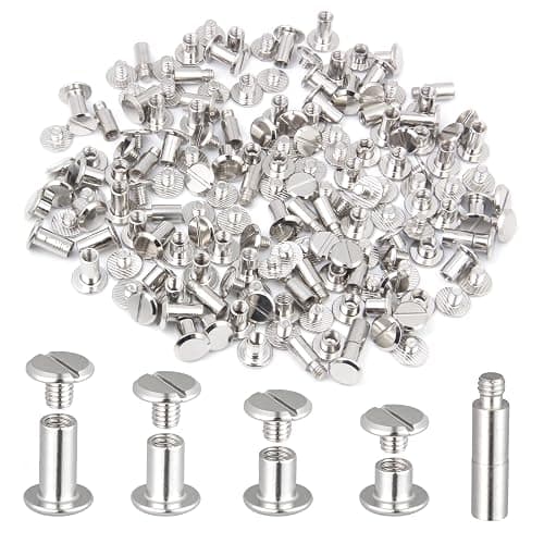 100 Pack Chicago Screws and Extention Posts for Binding Extending Scrapbook Photo Album Refill Pages Compatible with Pioneer Photo Albums (M5 x 4/6/8/10mm Book Screws) - Image 1