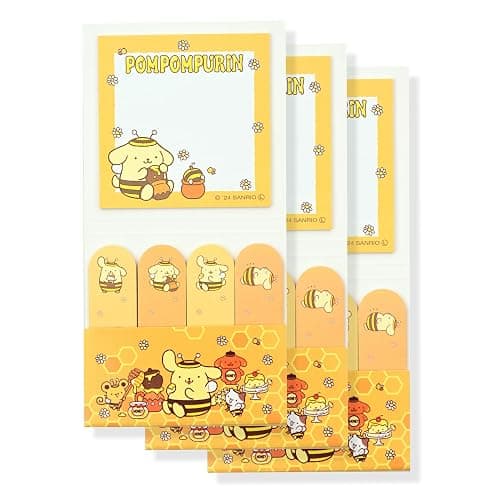 Cute Sticky Notes 3 Pack - Kawaii Sticky Notes, Cute Cartoon Self Stick Memo Pads, Office Stationery Supplies, Desk Accessories - Quality Adhesive for Notes/Reminder (Pompom-Puin) - Image 1