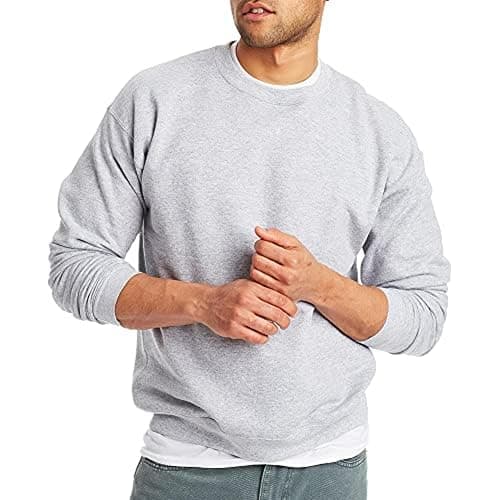 Hanes Men's EcoSmart Fleece, Pullover Crewneck Sweatshirt, 1 or 2 Pack - Small - Light Steel - 1 Pack - 1 - Image 1
