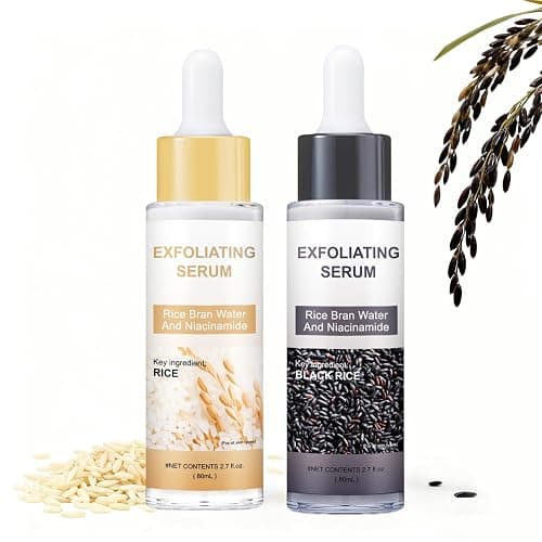 Peel Shot Glow Rice Ampoule Duo - Black & White Rice Exfoliating Serum with Rice Extracts, Gently Exfoliates & Refines Pores, Deeply Hydrates for Most Skin Types, 2.7 Fl Oz- 2Pack - Image 1