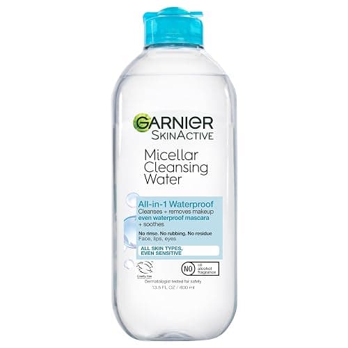 Garnier Micellar Water For Waterproof Makeup, Hydrating Facial Cleanser & Makeup Remover, Suitable for Sensitive Skin, Vegan, Cruelty Free, 13.5 Fl Oz (400mL), 1 Count - Image 1