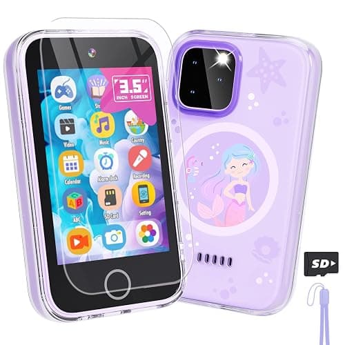 Dylanto Kids Camera ,3.5'' Touchscreen Phone for Kids Learning Play Toys for 3-9 Years Old Girls with Dual Camera,Video Players,Game,Christmas Birthday Gifts for Girls Age 3 4 5 6 7 8 9 -Purple - Image 1