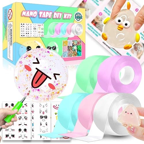 Nano Tape Bubble Kit,Toys for Girls,Cute Stuff for Girl,Cool Stuff for Kids,DIY Craft Kit,Fun Toys for Kids,Gifts for Girls Boys 4, 5, 6, 7, 8, 9, 10, 11, 12 Years Old,5PCS (2"&1.2") - Image 1
