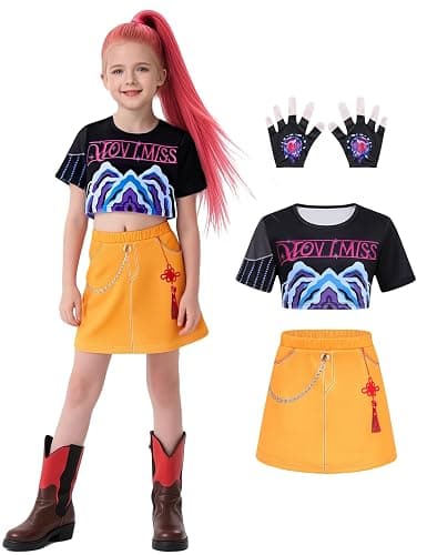 ZIW Demon Costume Kids Hunters Cosplay Girls 3-12Y Pop Singers Stage Role Play Outfit Toddler Halloween Costumes - Image 1