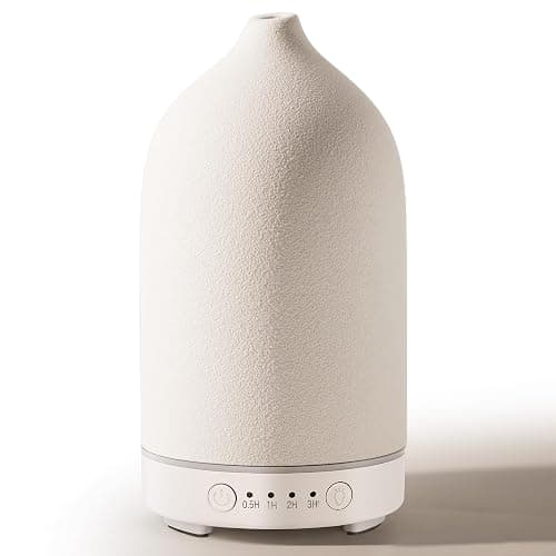 Diffuserlove Ceramic Essential Oil Diffuser 160ML for Room, Home, Bedroom - Aromatherapy Stone Diffuser White (Size: 6.8" H x 3.6" W) - Image 1