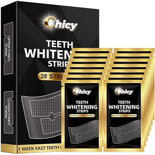 Teeth Whitening Strip for Sensitive Teeth 14 Treatments, Non-Slip Strips, Effective Kit, Fast Result Remove Smoking, Coffee Stains, Professional Tooth Whitening - 28 Non-Slip Strips - Image 1