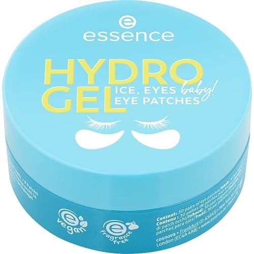 essence Hydro Gel Eye Patch Ice Eyes Baby! 30 paia, cura degli occhi, blu, idratante, rinfrescante, scintillante, vegano, senza olio, senza profumo, senza alcool, confezione da 1 (90 g) - Image 1