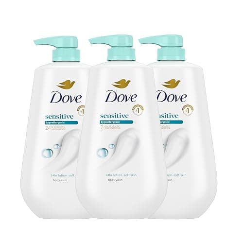 Dove Body Wash 3 Count Sensitive Skin For 24hr Lotion-Soft Skin Moisturizing Skin Cleanser Gentle Hypoallergenic Formula with No Sulfates No Parabens - Image 1