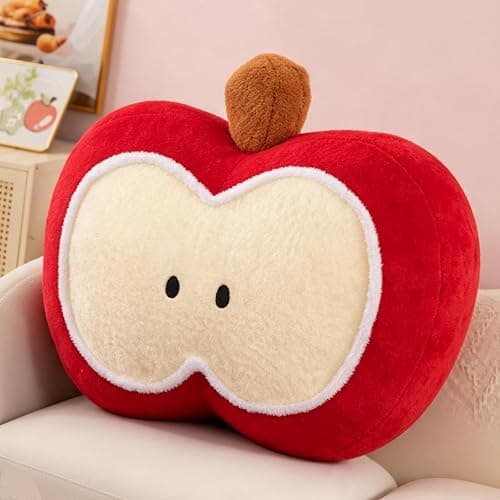 CHOXIO Apple Throw Pillow,Soft Plush Fruit Cushion | 3D-Apple Shaped Plush Pillow for Bed Chair Sofa,Cute Christmas Home Decor - Image 1