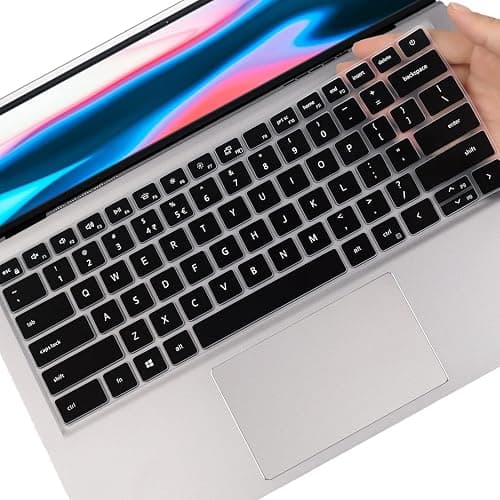 Keyboard Cover for Dell Inspiron 14 5410 5415 5418 5420 5425 5430 7415 7420 7425 7430 7435, Dell Inspiron 16 5620 5625 5630 7620 7630, Inspiron 13 5310, Latitude 3320 3420 Keyboard Skin -Black - Image 1