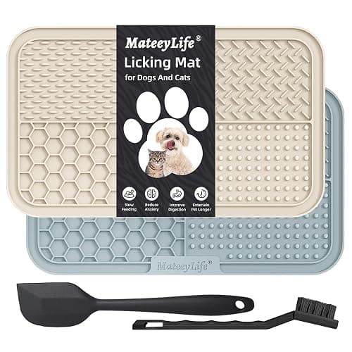 MateeyLife 2PCS Large Lick Mat for Dogs with Suction Cups, Slow Feeder Bowls, Cat Lick Mat for Anxiety Relief, Dog Toys to Keep Them Busy, Enrichment Toys for Bathing, Cat Licking Pad for Boredom - Image 1