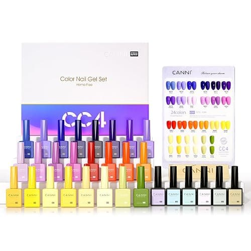 CANNI 30Pcs 9ML Hema-free Gel Nail Polish Set,Purple Gel Polish Yellow Red Orange Green Dark Purple Gel Polish Kit Color Soak Off LED Nail Art Starter Manicure Salon DIY at Home - Image 1