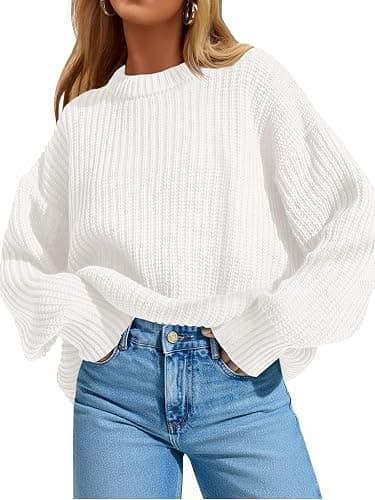 Saodimallsu Womens Oversized Sweater Long Sleeve Crewneck Pullover | Ribbed Knit, 2026 Fall Winter, Casual, Chunky, Trendy, Faith Sweaters - Image 1