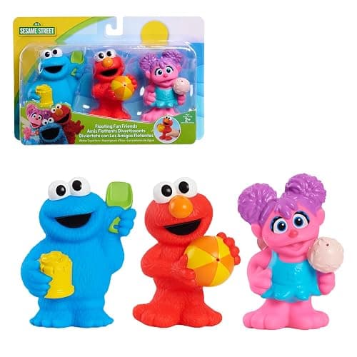Sesame Street Floating Fun Friends 3-Piece Set Water Squirters Bath and Pool Toys, Kids Toys for Ages 2 Up by Just Play - Image 1