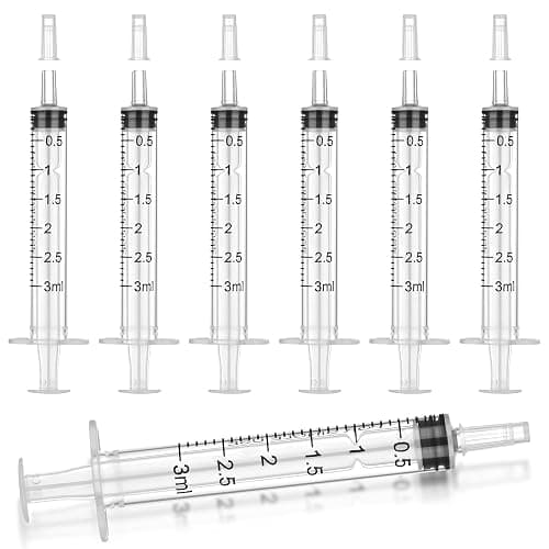 12Pack 3ml Syringes with Cap, Plastic Syringe without Needle for Liquid, Measuring, Refilling, Oil, Glue Applicator - Image 1