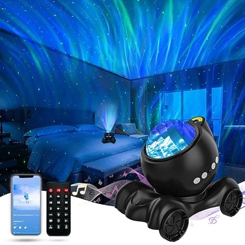 ENOKIK Northern Light Projector, Aurora Star Projector Built-in Bluetooth Speaker, White Noise Machine for Kids Adults, Galaxy Light for Bedroom/Ceiling/Party/Gift (Black) - Image 1