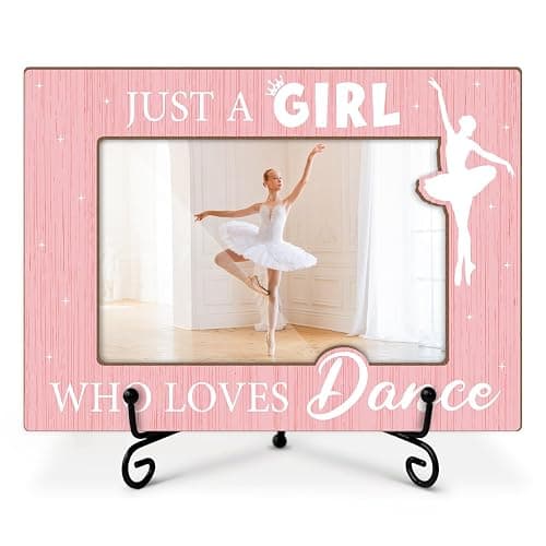 Qssfdgg Dance Picture Frame-Just A Girl Who Loves Dance, Dancer Gifts for Ballet Teacher Daughter Sister Friend, 4x6 Photos Frame with Stand for Home Office Tabletop Display Decorations-14 - Image 1