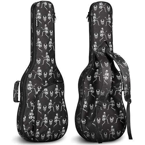 CAHAYA Electric Guitar Gig Bag Printing Soft Guitar Case 8mm Padding Guitar Bag Backpack with Handle Loop Halloween Skeleton CY0267 - Image 1