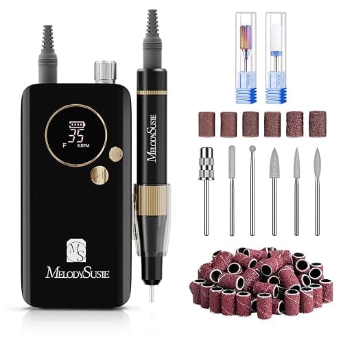 MelodySusie Professional Nail Drill, 35000 RPM Electric Nail File for Acrylic Gel Nails Removal, SM200F Portable Efile Coreless Motor for Quiet & Durable, Cordless Nail Kit with Bits for Salon & Home - Image 1