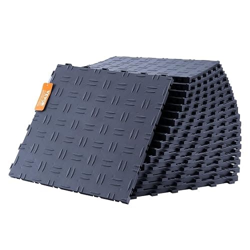 VEVOR Garage Tiles Interlocking, 12 x 12 x 0.53 inch 50 Pack Garage Floor Covering Tiles, Non-Slip Double-Sided Texture Garage Flooring Tiles, for Garages, Basements, Repair Shops, Graphite Gray - Graphite Gray - 50 Pack - Image 1