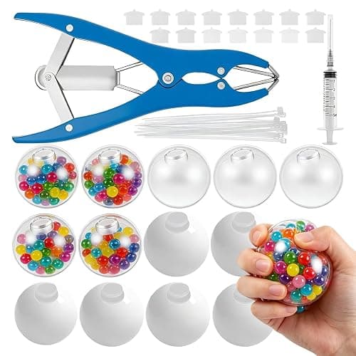 DIY Stress Ball Making Kit for Adults, Empty Squishys Skin with Expander & Vacuum Tool, Complete Squishys Maker Kit for Sensory Fidget Toys (Filling Materials Not Included) - Image 1