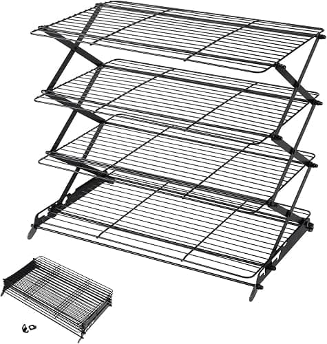 Geesta 2/3/4-Tier Upgraded Collapsible Cooling Rack with Adjustable 3 Setting Design Stackable Roasting Cooking Drying Wire Cooling Rack for Cookies Baking Gifts for Women - Image 1