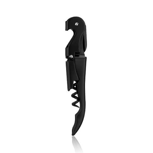True TrueTap Double Hinged Waiter’s Corkscrew, Matte Black Wine Bottle Opener with Foil Cutter, Wine Key - Image 1