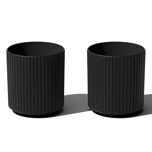 Veradek Demi Series Round Planter for Porch, Patio, Backyard | Durable Plastic-Stone Composite Material | Modern Décor for Tall Plants, Flowers - Image 1