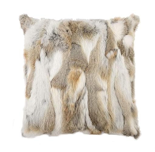 yingda1992 Rabbit Hide Skin Fur Pillowcase Throw Decorative for Living Room,Beds Cushion Cover Fur Pillow Case Cushion Cover (Yellow 50×50cm(20in×20in) - Yellow - 20" x 20" (Pack of 1) - Image 1