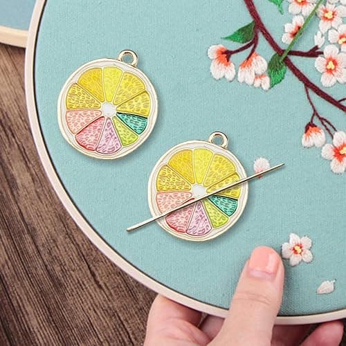 Lemon Needle Minder Magnet, Magnetic Needle Holder for Embroidery Needlework,Cross Stitch Supplies(2 PCS) - Image 1