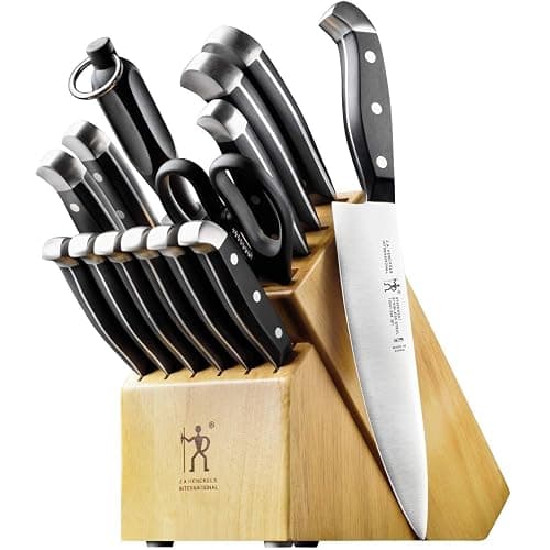 HENCKELS Premium Quality 15-Piece Knife Set with Block, Razor-Sharp, German Engineered Knife Informed by over 100 Years of Masterful Knife Making, Lightweight and Strong, Dishwasher Safe - Image 1