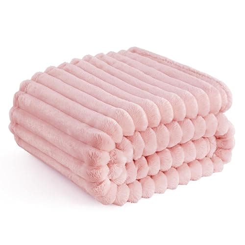 Bedsure GentleSoft Coral Pink Fleece Throw Blanket for Couch - Super Soft Cozy Blankets for Women, Cute Small Blanket for Girls, 50x60 Inches - Image 1