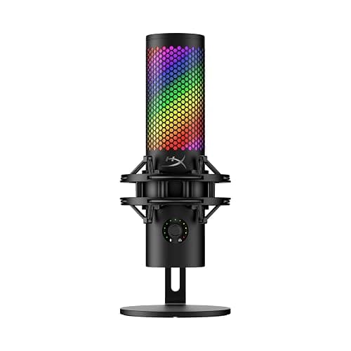 HyperX QuadCast 2 S – USB Microphone, with RGB Lighting, Streaming and Podcasting, with On-Board Controls, LED Lighting, Removable Shock Mount, PC, Mac, USB-C - Black - Image 1