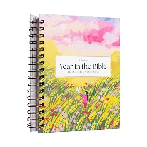 A Beautiful Year in the Bible,52-Week Bible Study Journal for Women,Spiral-Bound Women Bible Study Guide,Upgrade Spiral The 52-Week Bible Study for Guided Scripture Reading Journey for Women - Image 1
