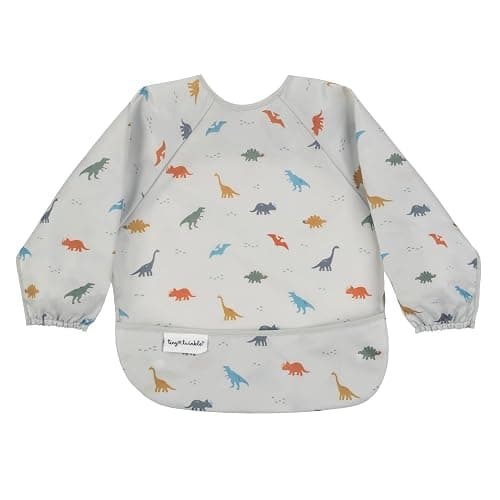 Tiny Twinkle Long Sleeve Bib for Babies & Toddlers | Waterproof Smock Bib for Eating | Machine Washable & Mess-Proof Feeding Essentials | Newborn Shower Gift (Dinosaur, 6–24M) - Image 1