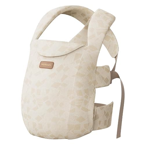 Momcozy Newborn Carrier WeeSnug - Lightweight and Cozy Comfort for 7-25 lbs, Ergonomic Cross-Back Support, Jacquard Weave, Hands-Free Baby Carrier with Lumbar Support, Geometry - Image 1