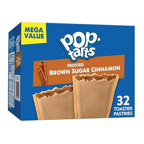 Pop-Tarts Toaster Pastries, Breakfast Foods, Kids Snacks, Family Pack, Frosted Brown Sugar Cinnamon (32 Pop-Tarts) - Image 1
