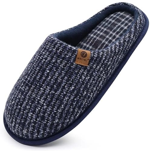 ONCAI Mens Cozy Memory Foam scuff Slippers Slip On Warm House Shoes Indoor/Outdoor With Best Arch Support - Image 1